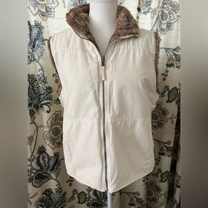 Charter Club Petite Faux Fur Reversible Vest Size L